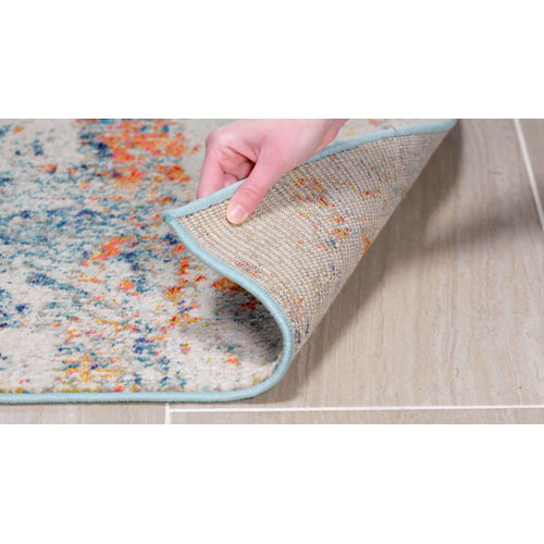 Langley Street Felty Abstract Cream/Orange/Blue Rug & Reviews Wayfair